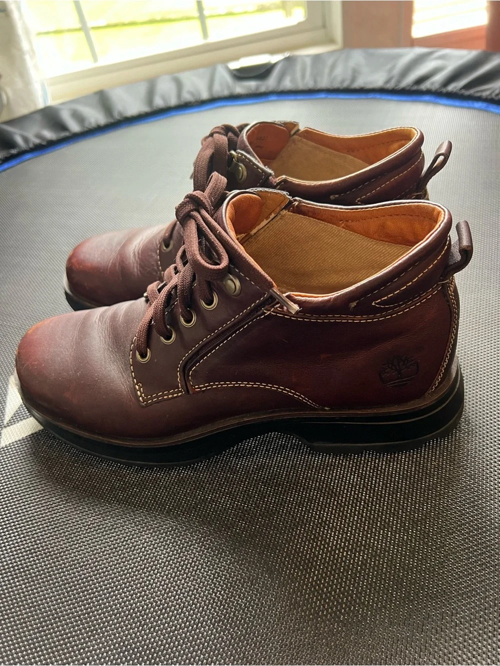 Men's Timberland Brown Leather Lace-Up Casual Shoes